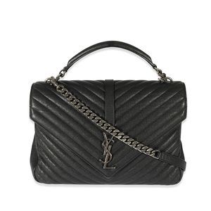 Saint Laurent Black Leather Large College Bag
